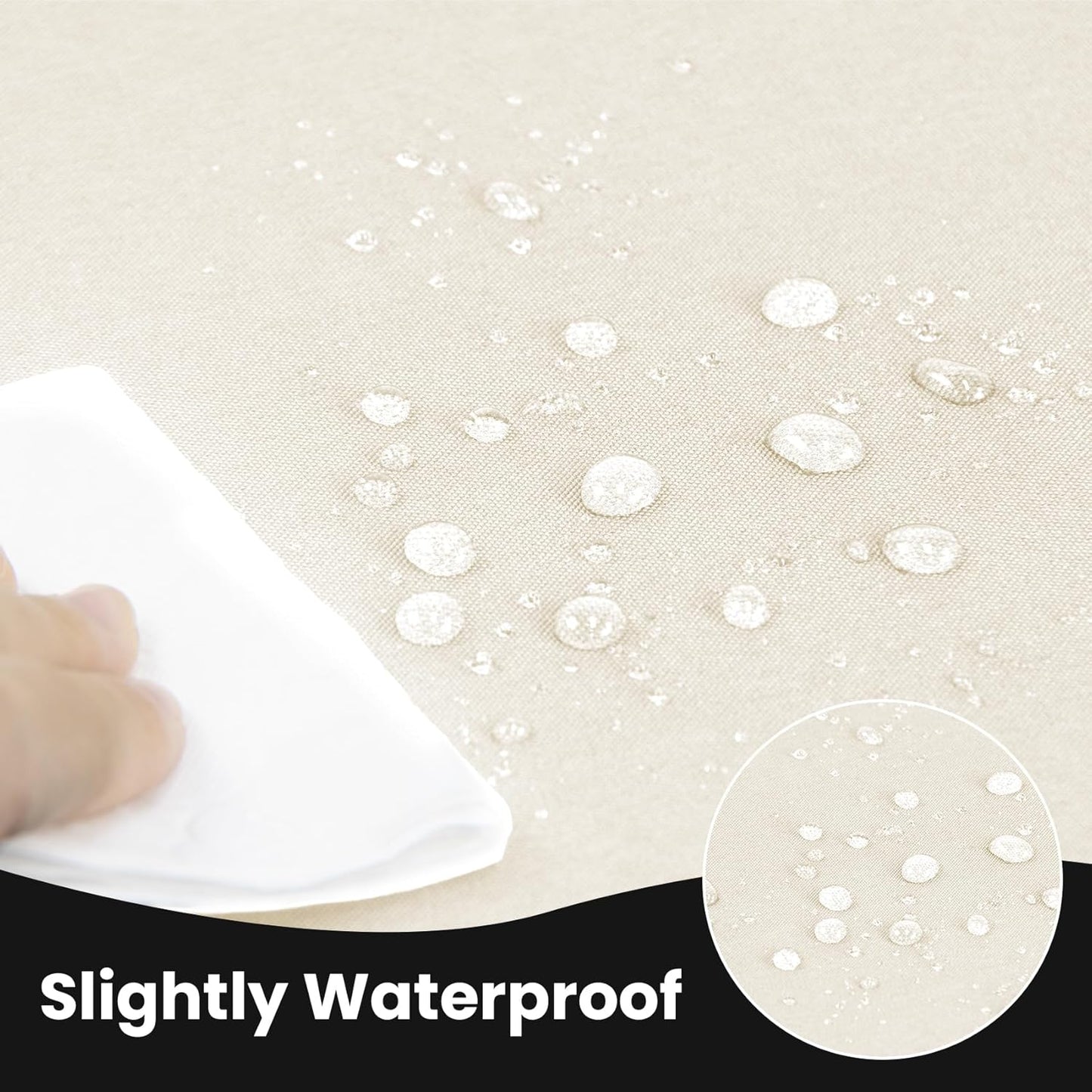 Ascoza 2 Pack Fitted Tablecloth for 4 Foot Rectangle Tables 48 x 24 Inch Ivory Table Covers Water Resistant Polyester Table Cloth for Wedding, Parties,Display, Trade Show (Ivory)