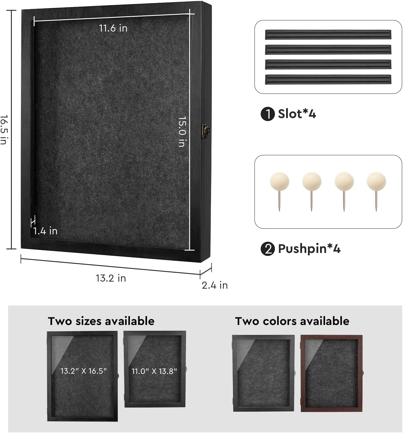 Large Jersey Frame Display Case, Black Shadow Box Frame 13X17 with Slot, for Graduation/Pet/Medal/Coin/Wedding Keepsakes, Anniversary/Birthday/Bridal/Engagement/Wedding Registry/House Warming Gifts