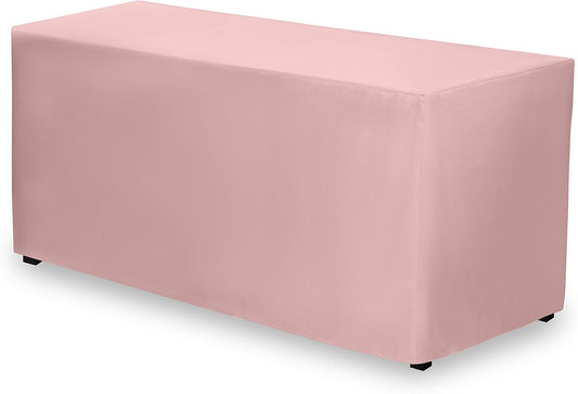 Gee Di Moda Fitted Tablecloth - 48 x 30 Inch Pink Fitted Table Cloth for 4 Foot Rectangle Table - Heavy Duty Washable Fabric - for 4 Ft Buffet Table Holiday Party Dinner Wedding & Trade Show