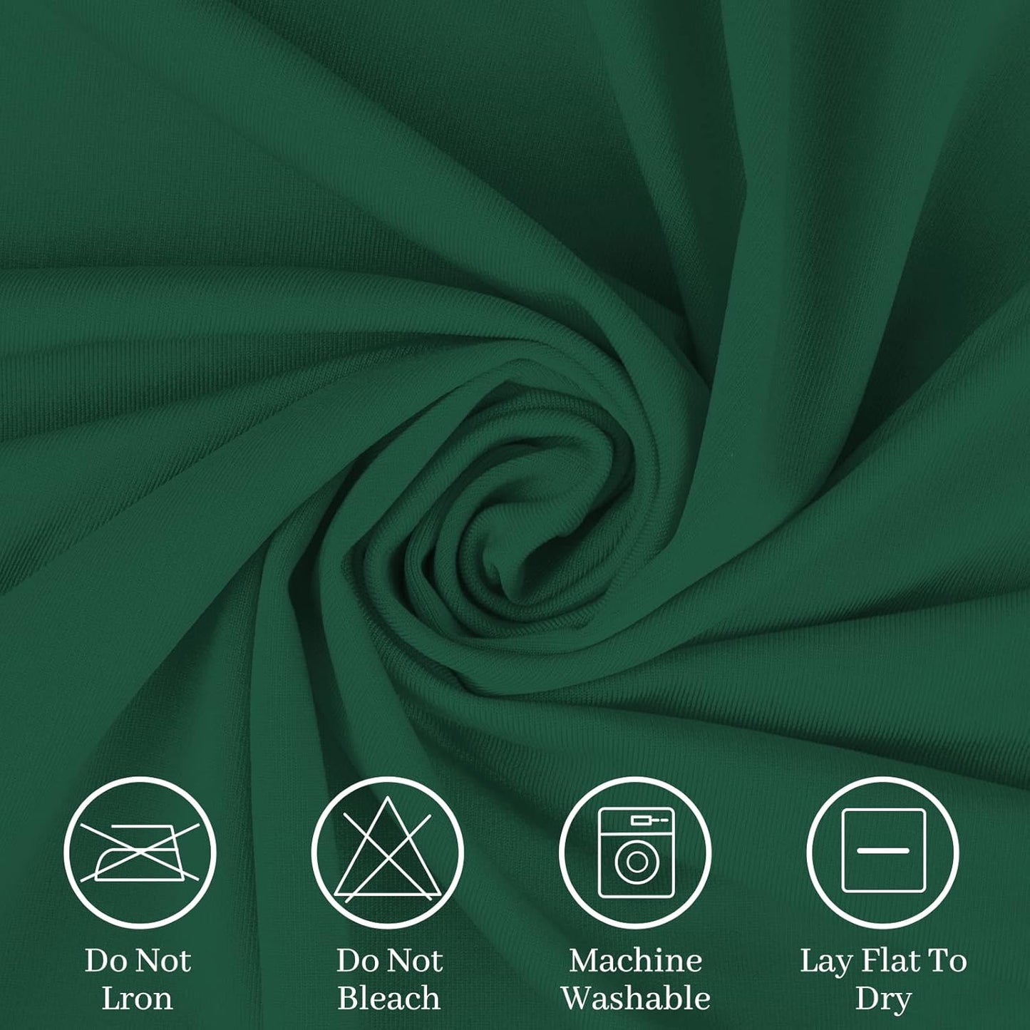 Spandex Table Cover 6 ft. Fitted Polyester Tablecloth Stretch Table Cover Table Topper Open Back - Emerald Green