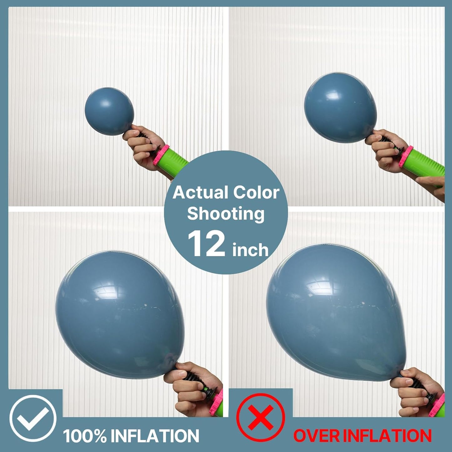 PartyWoo Slate Blue Balloons 50 pcs 12 inch Dusty Petrol Blue Balloons for Graduation Baby Shower Wedding Birthday Engagement Gender Reveal Boho Party Decorations Blue-F36