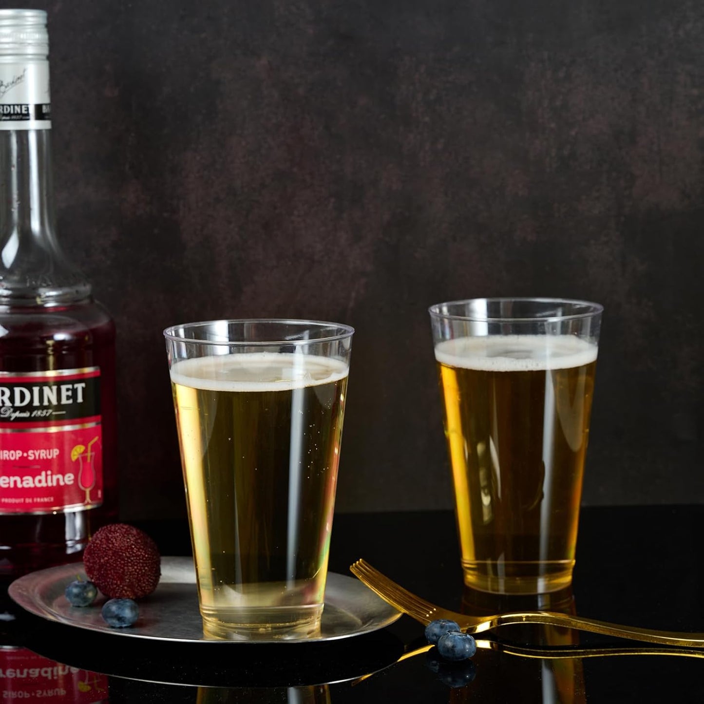 FOCUSLINE 200 Pack 16 oz Clear Plastic Cups, Large Disposable Cups Plastic Party Cup, 16 Ounce Heavy duty Clear Cups for Party, Thanksgiving, Halloween, Christmas