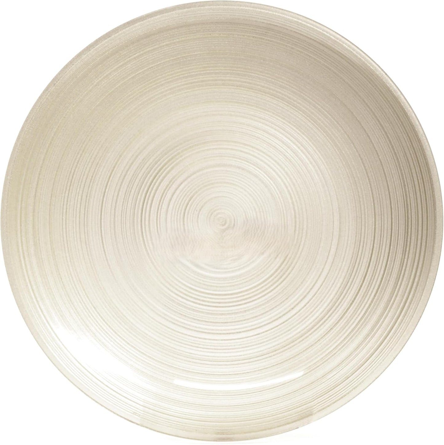 " OCCASIONS " 50 Plates Pack (25 Guests)-Wedding Party Disposable Plastic Plate Set -25 x 10'' Dinner + 25 x 7'' Salad & Dessert plates (Belize in Ivory & Gold)