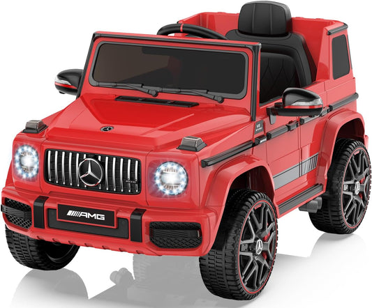 ANPABO Licensed Mercedes-Benz G63 Car for Kids, 12V Ride on Car w/Parent Remote Control, LED Headlights, Music Player & Horn, Soft Start, Low Battery Prompt, Kids Electric Vehicle, Red