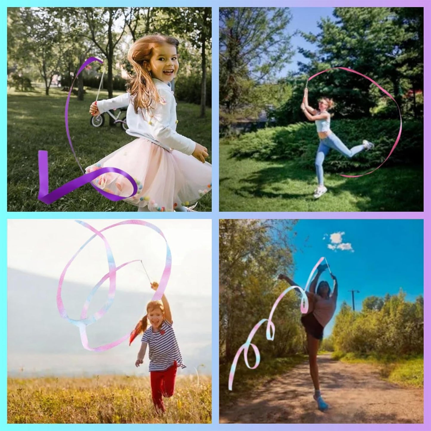 YANMIN Princess Party Favors - 24pcs Dance Ribbon Wand for Kids 4-8 8-12 Princess Mermaid Birthday Party Streamers Decorations Supplies Girls Princess Party Carnival Outdoor Games Goodie Bag Stuffers