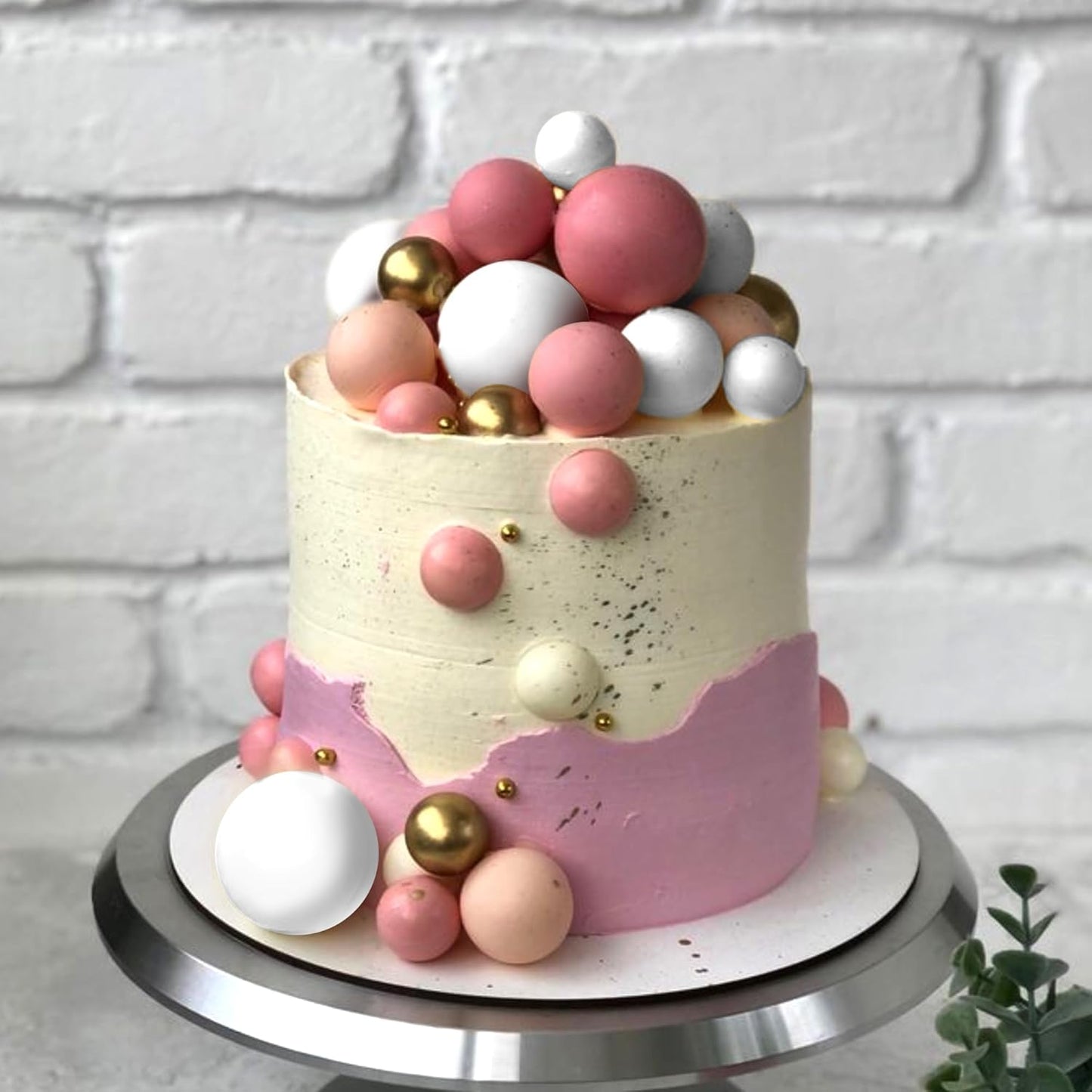 36 Pack Balls Cake Topper Decorations Foam Balloons Cake Decorations Mini Balloons Cake Toppers Balls Cake Picks for Baby Shower Wedding Anniversary Birthday Party Decorations Rose Red White Gold