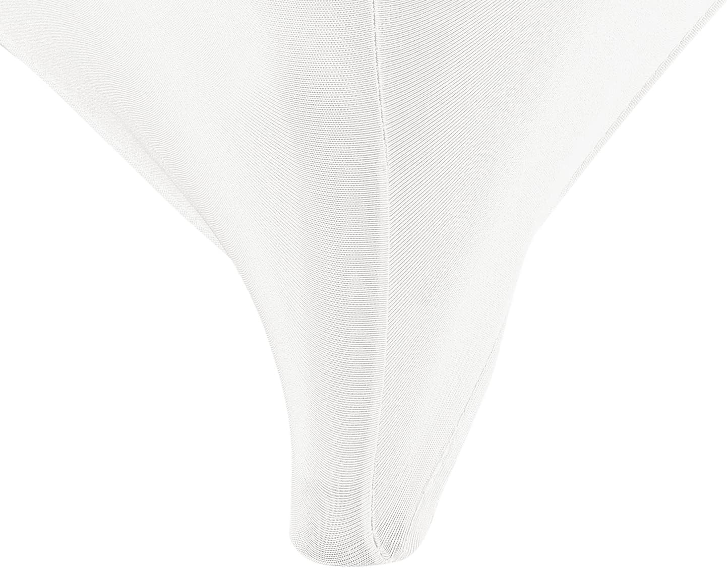 LZY Spandex Table Covers 6 Feet, Stretch/Fitted Table Covers for 6 Feet Folding Table, Rectangular Spandex Table Cloths for Wedding Party or Event (6FT-2PCS, White)