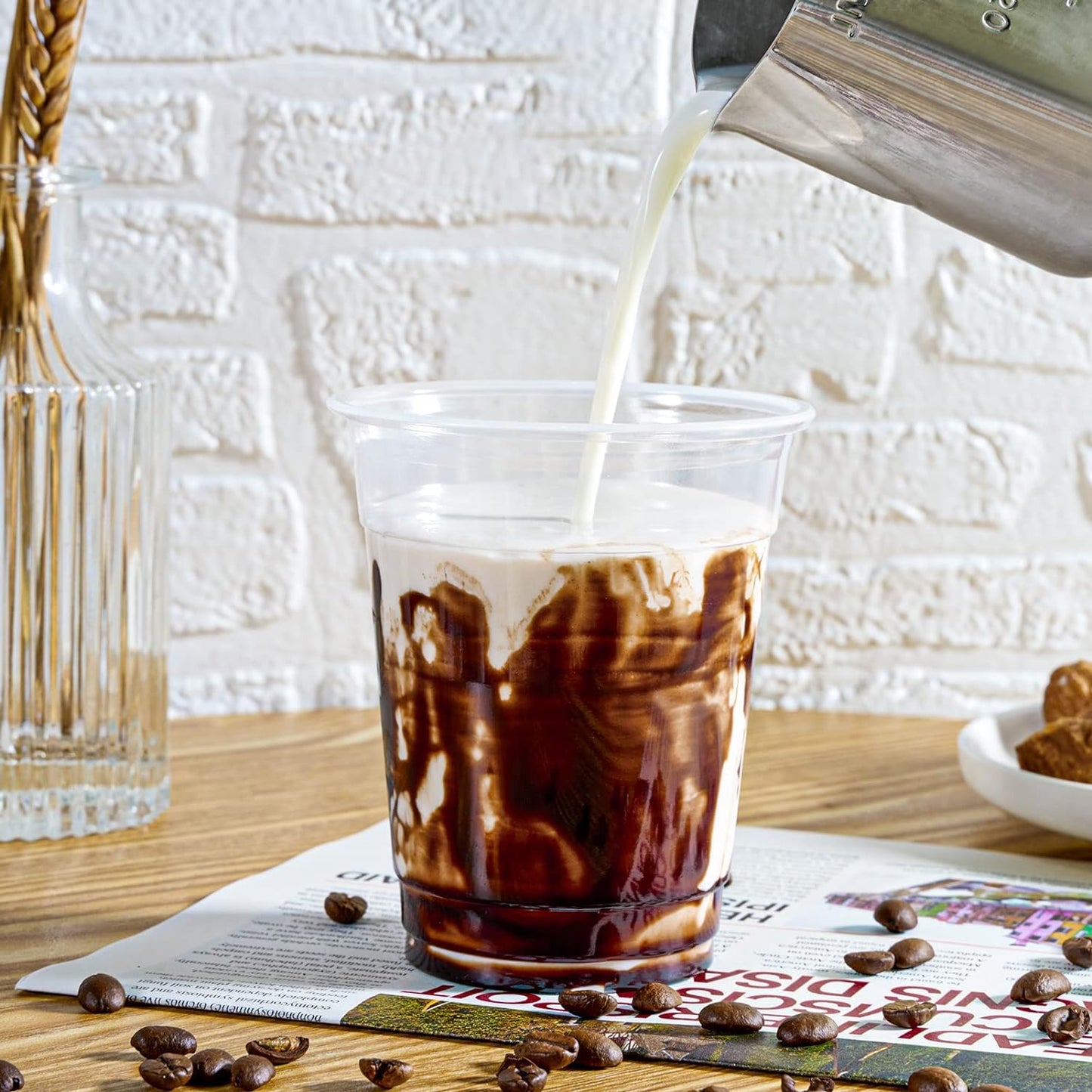 FOCUSLINE 300pack 12 oz Clear Plastic Cups Disposable, Plastic Clear Cups Disposable, DrinkIng Cup for Water, Juice, Soda, Ice Coffee