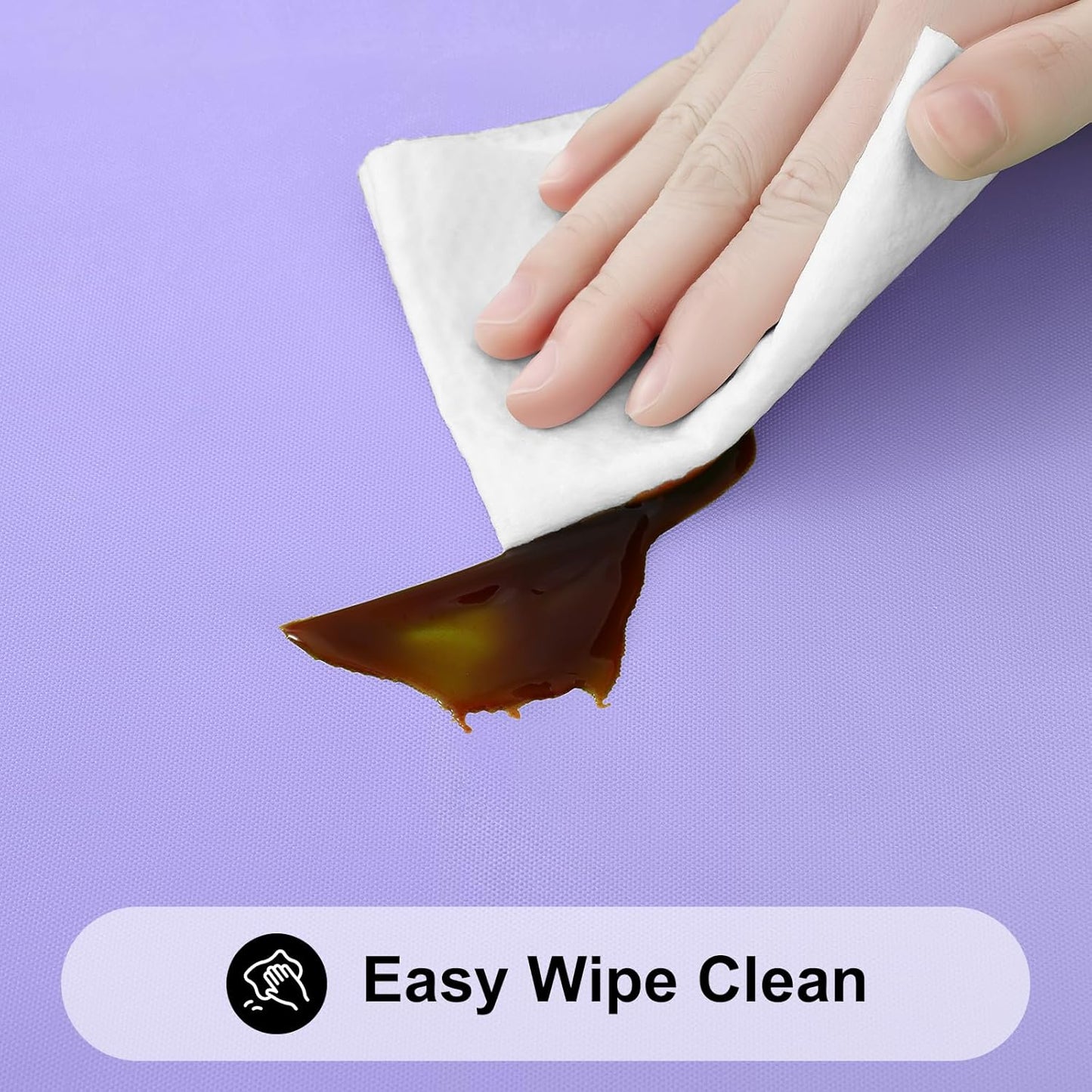 Smiry Rectangle Tablecloth, Elastic Fitted Flannel Backed Vinyl Tablecloths for 4ft Folding Tables, Waterproof Wipeable Table Covers for Indoor, Outdoor, Picnic and Camping (Lavender, 24"x48")