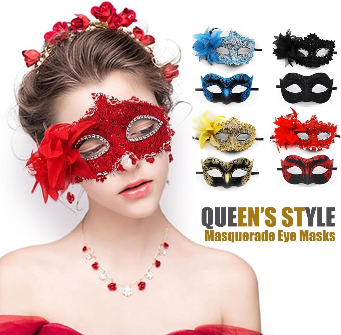 Masquerade Mask for Women Men Couple Venetian Masks Vintage Mask for Halloween Costume Mardi Gras Party Ball Prom