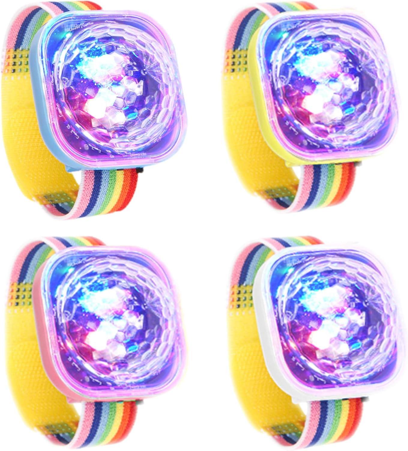 LED Light-Up Party Bands【4-Pack】- Sound-Activated Rechargeable Glow Party Favors with 5 Flashing Modes for Raves, Festivals, Concerts, Holiday Celebrations, Birthday Supplies