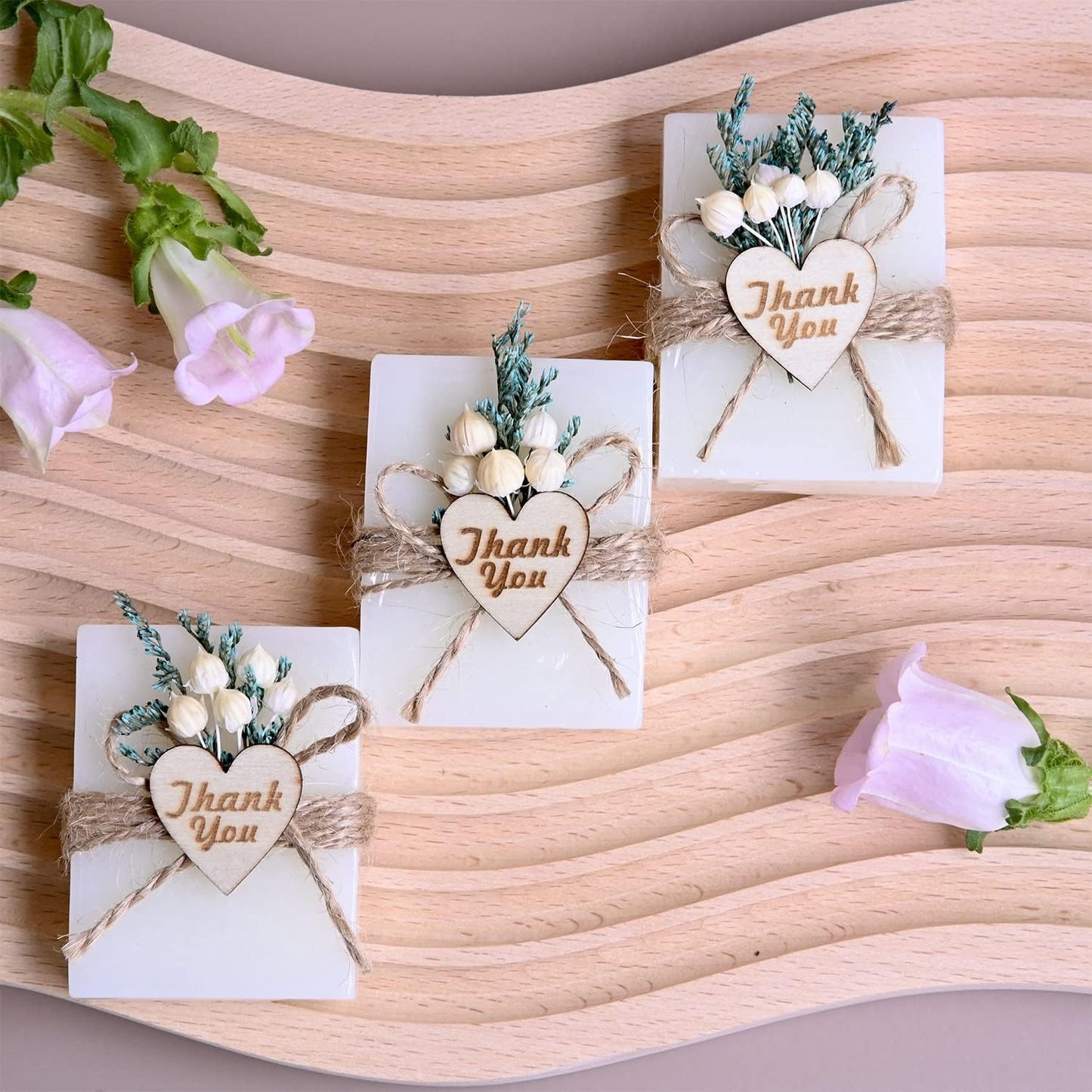 Set of 20 Baby Shower Favors, Christmas New Year Gifts Handmade Scented Soap Wedding Party Favors Gifts for Guests Baptism Bridal Events Rustic Housewarming Personalized Favors Decorations