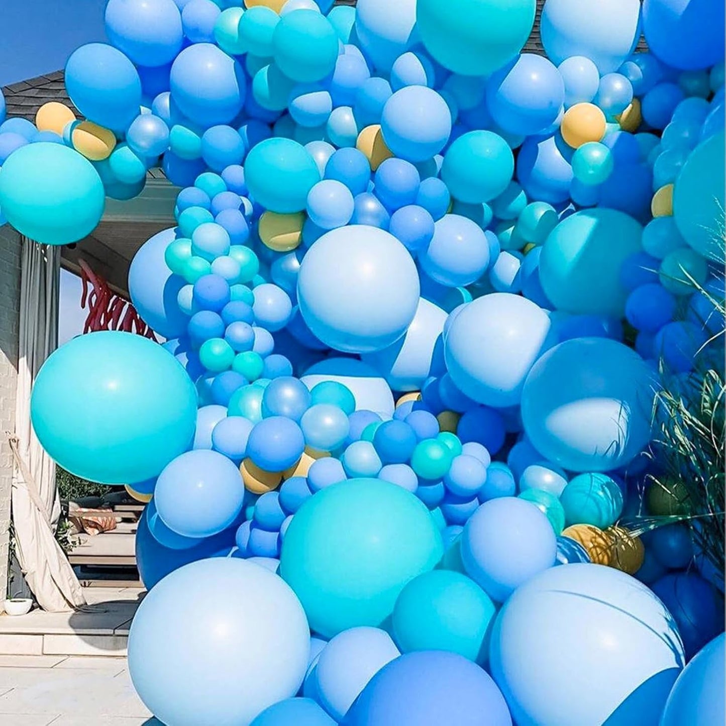 KAWKALSH Light Blue Balloon 110pcs, 12 Inch Thickened Latex Party Balloons Helium Bright Color for Birthday Baby Shower Wedding Party Supplies Arch Garland Decoration