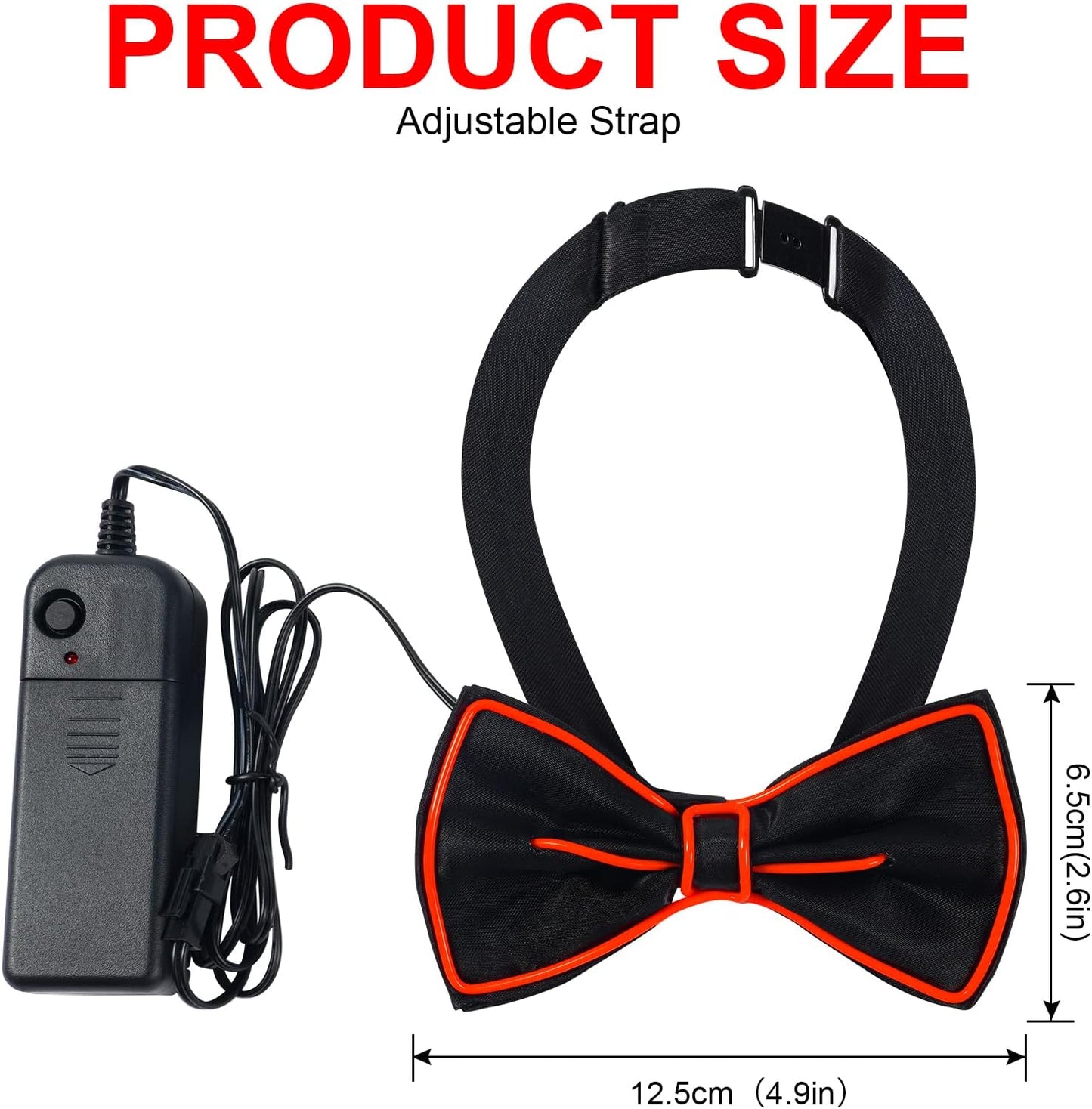 Ainiv Light Up Neckties Bowties Suspenders LED Party Supplies Glow in the Dark Adjustable for Women and Men Parties