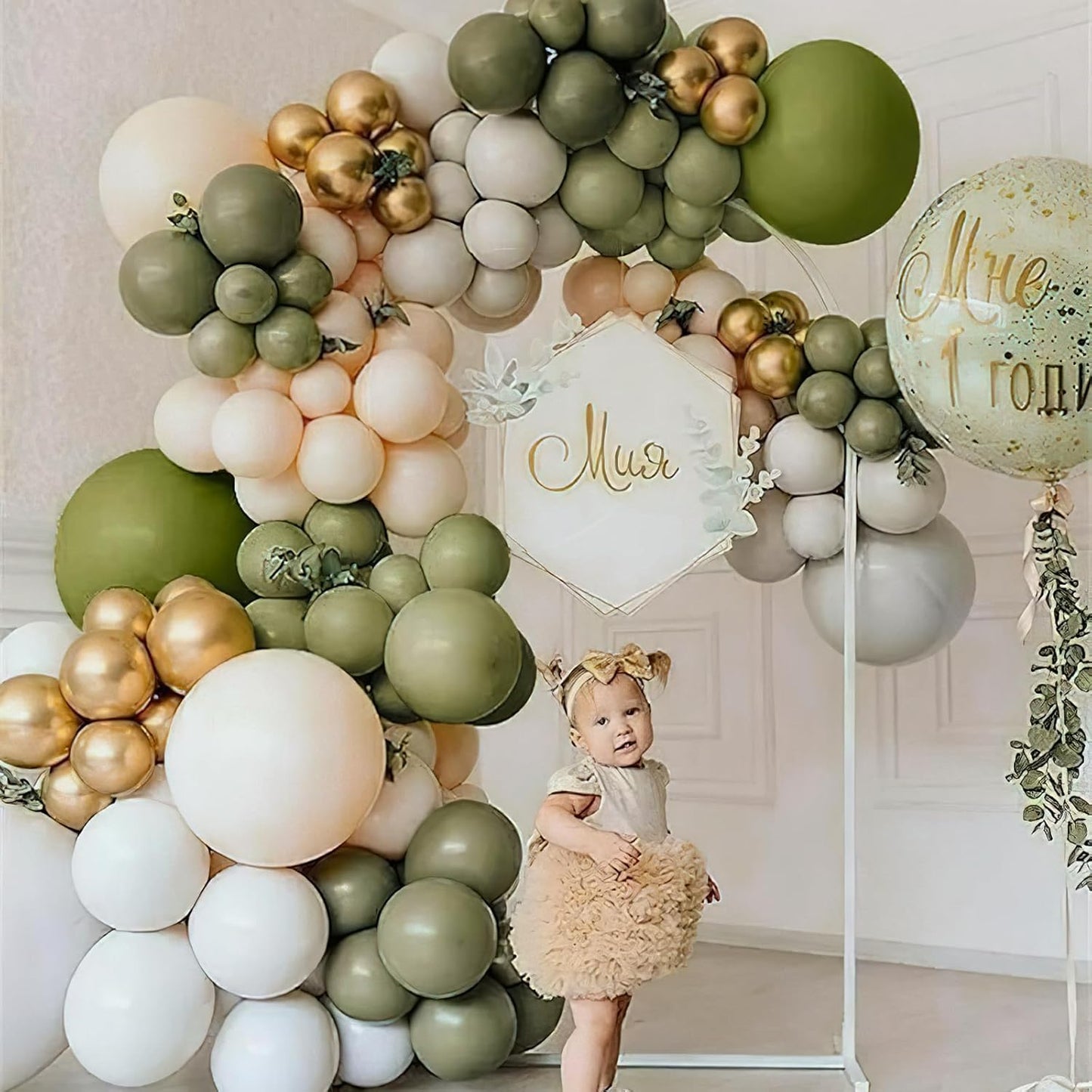 PartyWoo Sage Green Balloons 92 pcs Different Sizes of 18 12 10 5 Inch Matte Sage Olive Green Boho Neutral Eucalyptus Balloon Arch Kit Garland for Baby Shower Birthday Party Decorations Green-F11