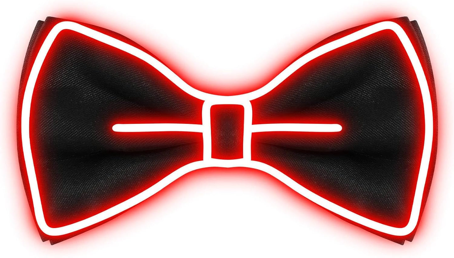 Hercicy Light up Bow Tie for Men LED Neon Bowtie Funny Ties Women Glow in the Dark Party Costume