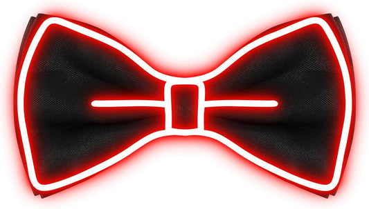 Hercicy Light up Bow Tie for Men LED Neon Bowtie Funny Ties Women Glow in the Dark Party Costume