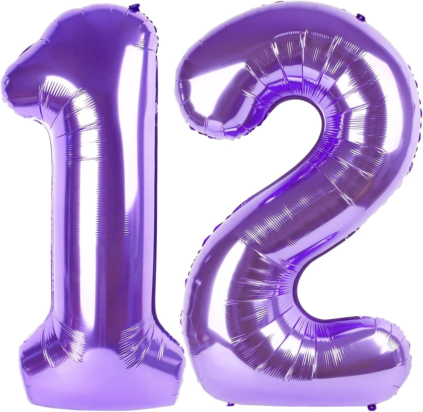 Purple Number 12 Balloon 40 inch, 12 Number Balloons, 12th Purple Birthday Decorations, 12 Year Old Girls Boys Party Supplies