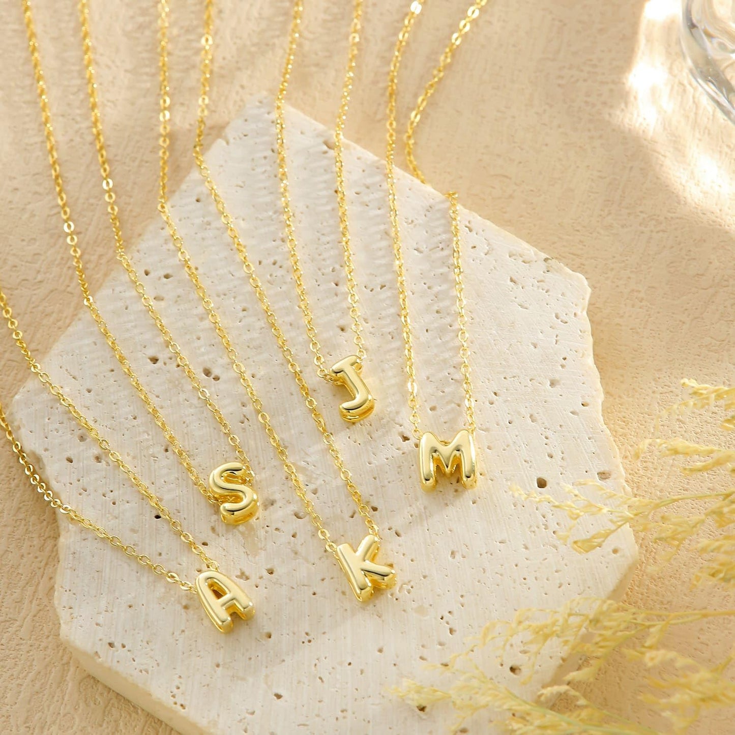 Bubble Letter Necklace Layered Initial Necklaces for Women Dainty Cute Choker Pendant Stack Jewelry Teen Gift Trendy Stuff