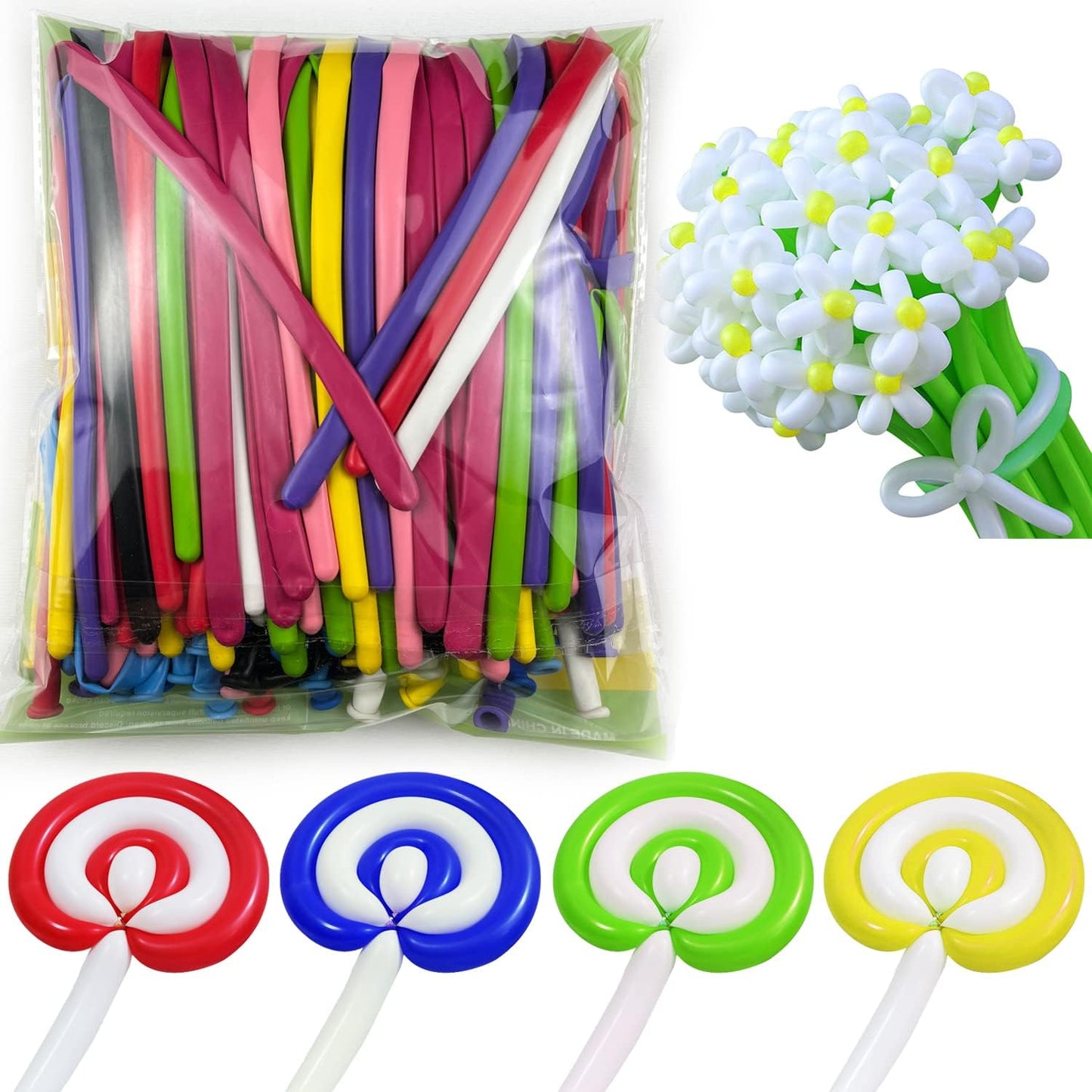 TNWBA Latex Balloons,100 Pack 260 Long Twisting Balloons, Birthday Party Decoration and Events