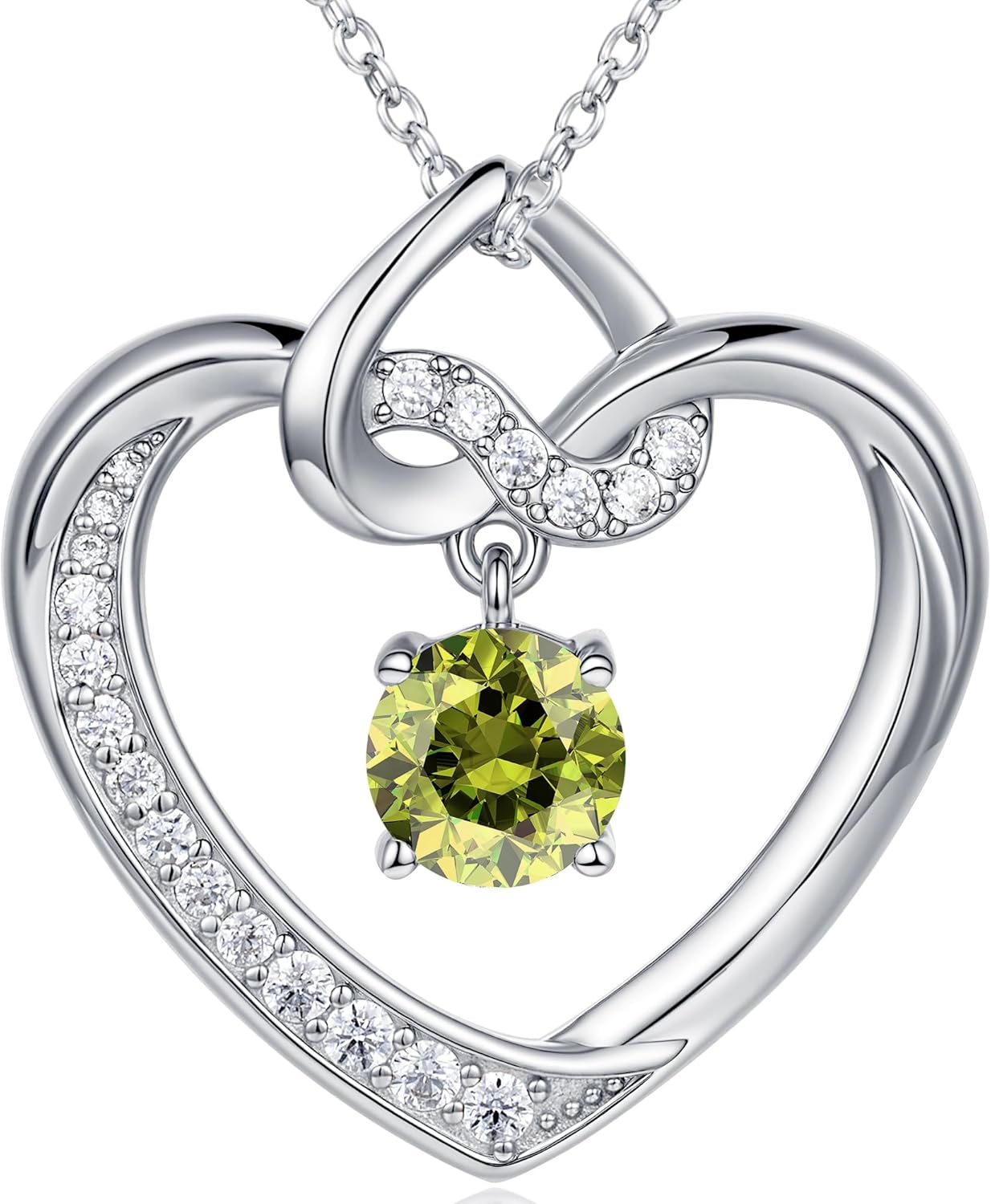 Heart Birthstone Necklaces Gifts for Women Wife, Jewelry for Women Wedding Anniversary Birthday Gifts for Wife Girlfriend Mom Christmas Valentines Gifts S925 Sterling Silver