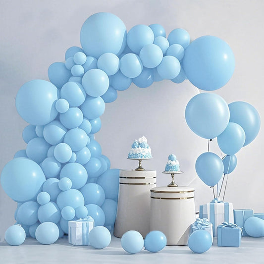 Light Blue Balloon,145pcs Latex Pastel Blue Balloons Arch Kit Different Sizes 18 12 10 5 Inch,Macaron Blue Balloon Garland Arch for Birthday Party Baby Boy Shower 4th of july Memorial Day Decoration