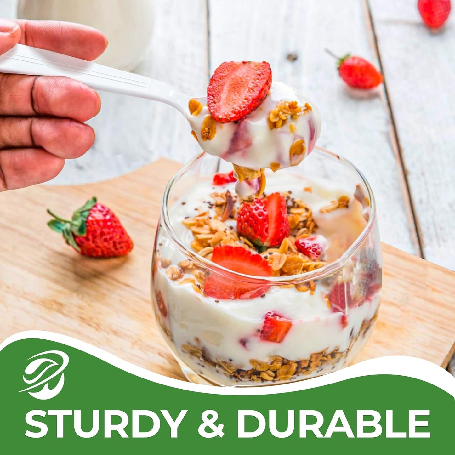 Plastic Spoons 1000 Count Extra Heavy Duty Disposable Soup Spoon White Silverware Plastic Spoons Disposable Bulk Cutlery for Home Party Picnic