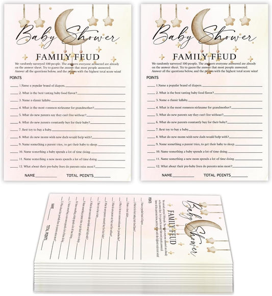 Baby Shower Family Feud Game Cards, Fun Baby Shower Game for Boy & Girl, 30 Fill in Game Cards & 1 Answer Card, Family Game Night, Baby Feud Game Supplies（bbsc05）
