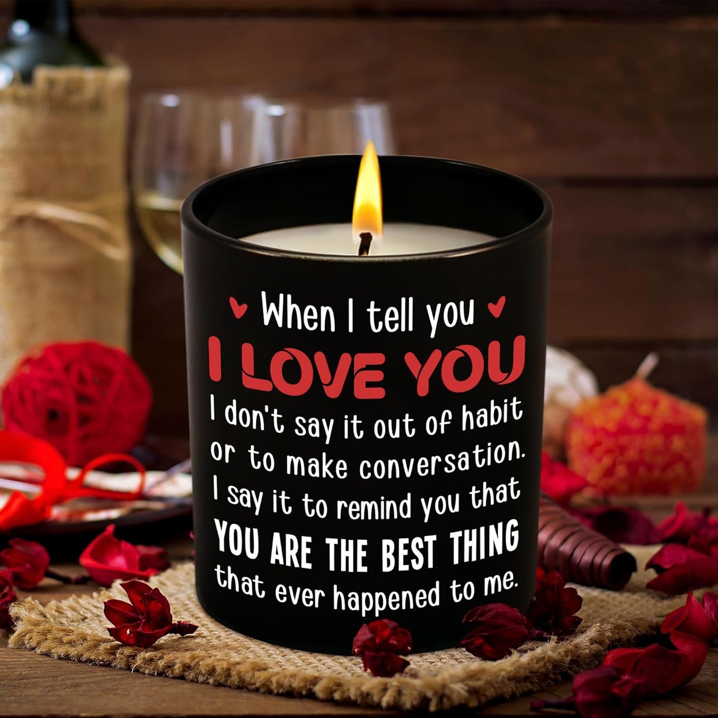 TEEZWONDER Christmas Anniversary Wedding Gifts for Men Women - Long Lasting Vanilla Lavender Candle 10 Oz - I Love You Gift for Him Her, Birthday Gifts for Husband Wife Boyfriend Girlfriend