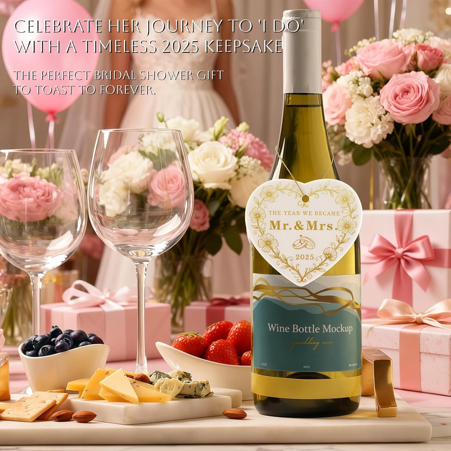 Christmas Wedding Gifts for Couples 2025, Mr and Mrs Gifts, Bridal Shower Gift for Older Bride, Wedding Ideas for Newlyweds, First Christmas Just Married Ornament 2025