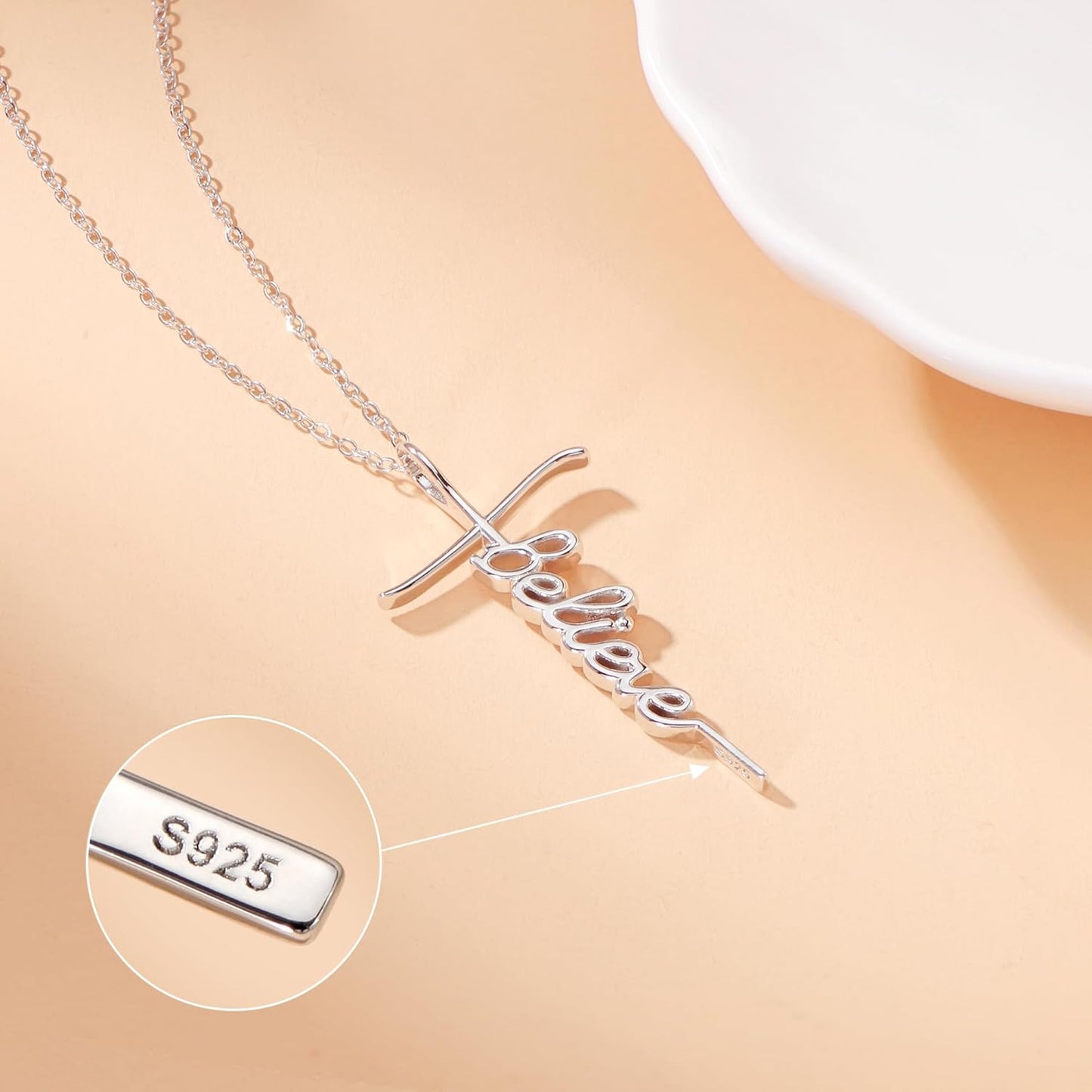 Lcherry Faith Cross Pendant Necklace for Women Religious Christian Jewelry Mother's Day Gifts for Women