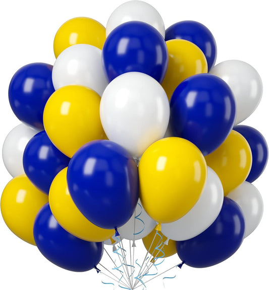 Blue Yellow White Balloon Arch Kit, 50PCS Latex Party Balloons for Birthday, Wedding, Baby Shower, Engagement DIY Hula Hoop Arch Decoration Party Supplies