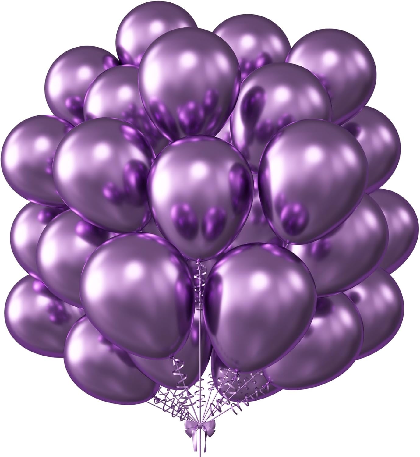 KALOR 12 Inch Metallic Purple Balloons, 50 Pcs Latex Helium Metallic Balloons for Kid's Birthday Party, Baby Shower, Wedding, Graduate Party Decorations