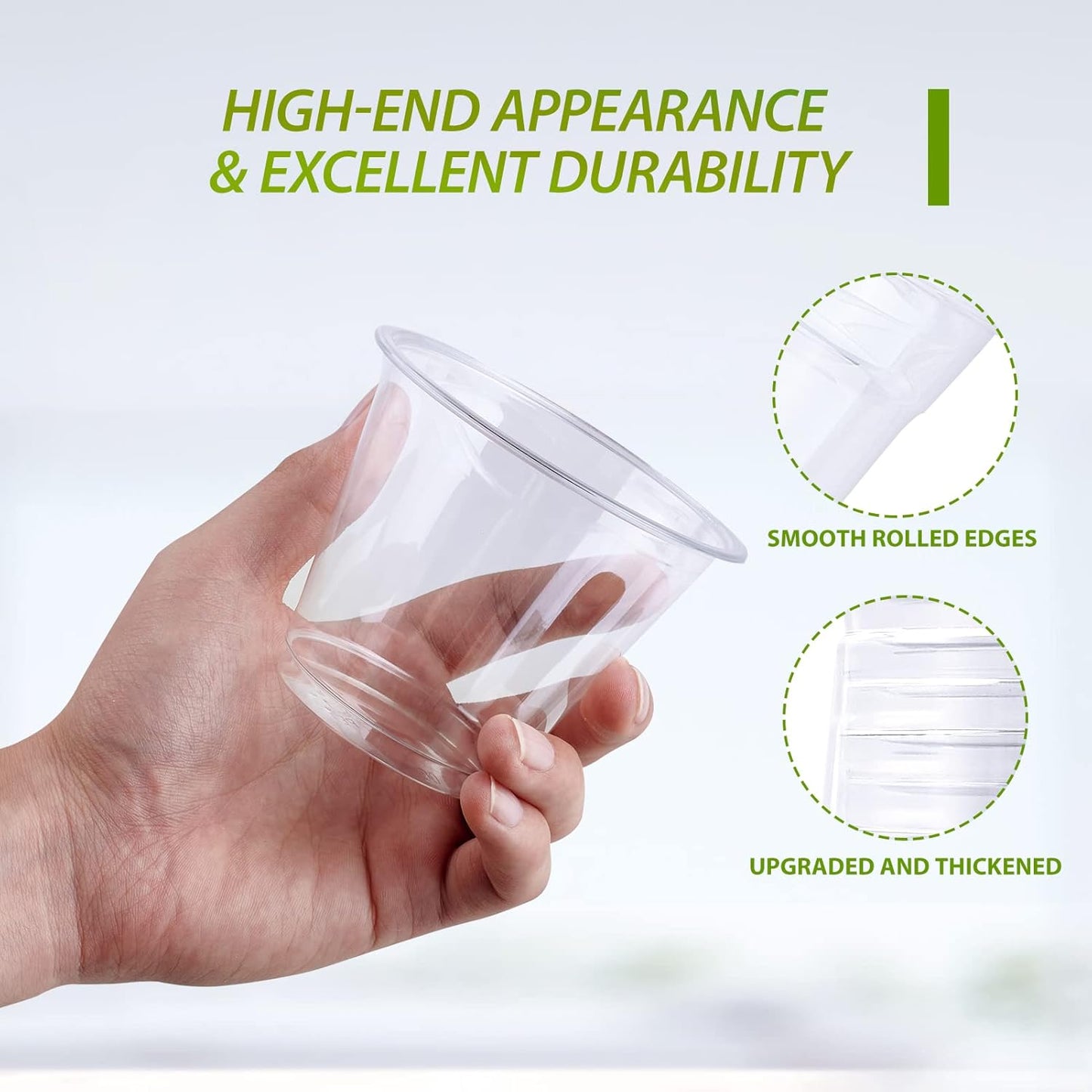 Lilymicky 300 Pack 9 oz Clear Plastic Cups, 9 Ounce Disposable Plastic Drinking Cups, Crystal Clear, for Parties, Ceremonies, Events