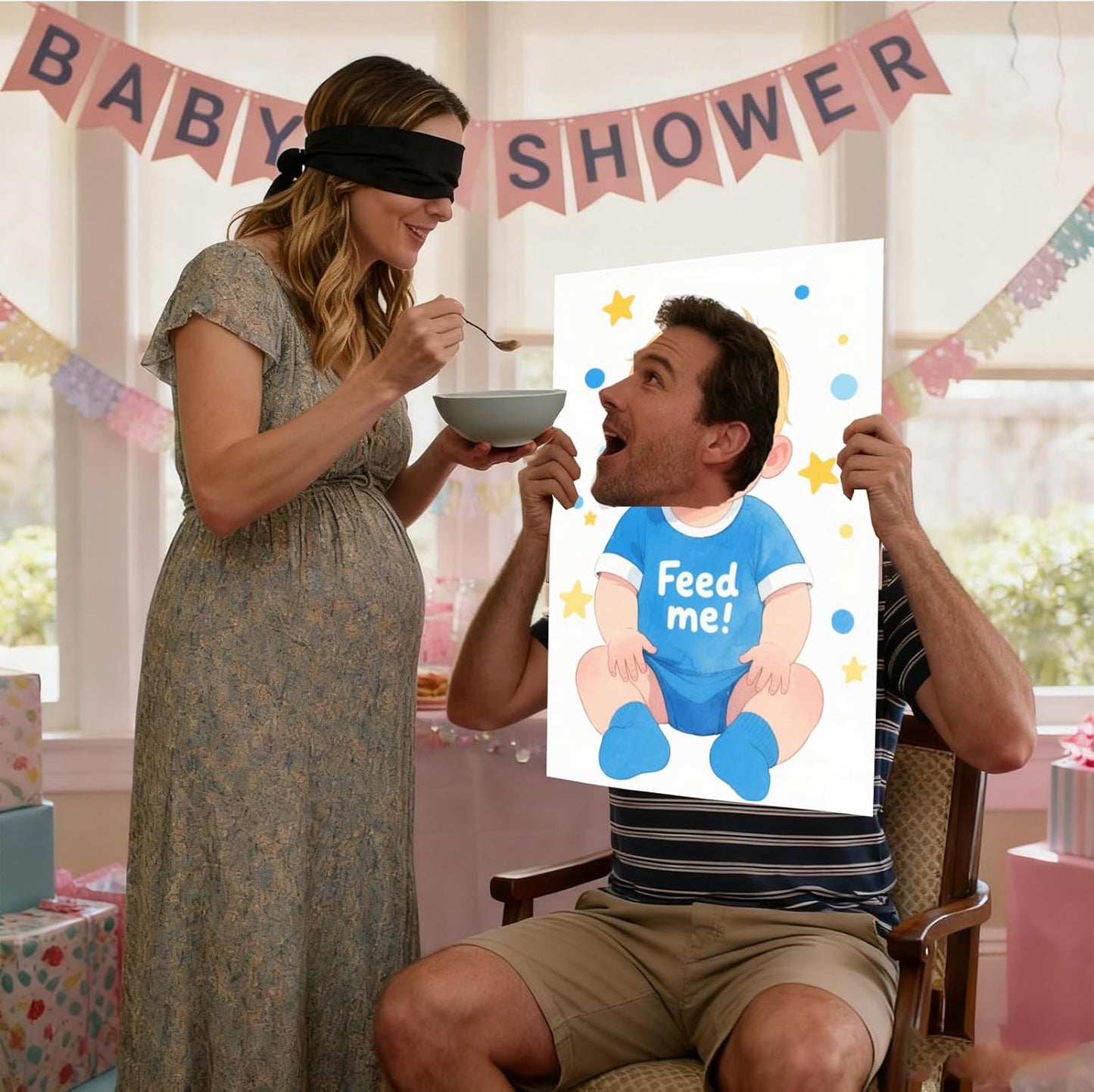 6 Set Blindfolded Baby Shower Games Feed Me Baby Shower Games Feed The Baby Blindfolded Games Blindfolded Baby Food Feeding Games Gender Reveal Games for Baby Shower Party Supplies