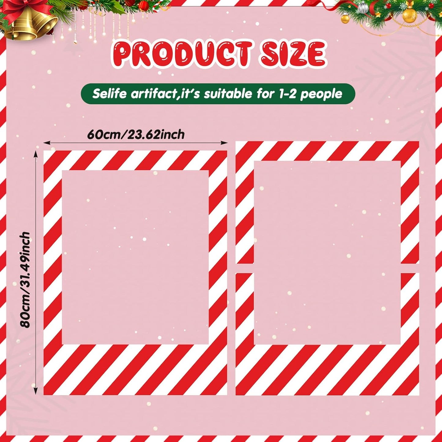 32 x 24 Inch Photo Booth Selfie Frame Prop Booth for Birthday Event Parties Large Blank DIY Cutout Props for Funny Decoration Christmas, Holiday Supplies