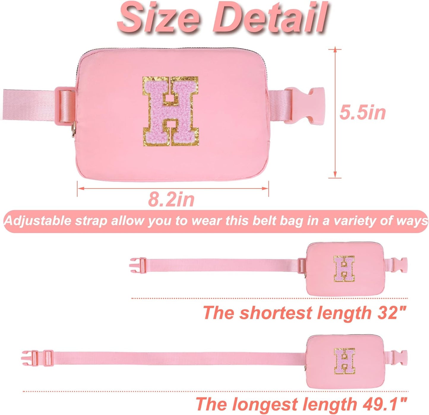 Bridal Shower Gifts,Cool Bridal Wedding Shower Gifts,Bride Gifts Wedding Gift Bag,Bridesmaid Proposal Gifts,Belt Bag Waist Packs Fanny Pack Crossbody Bags for Women Girls | Peach,H