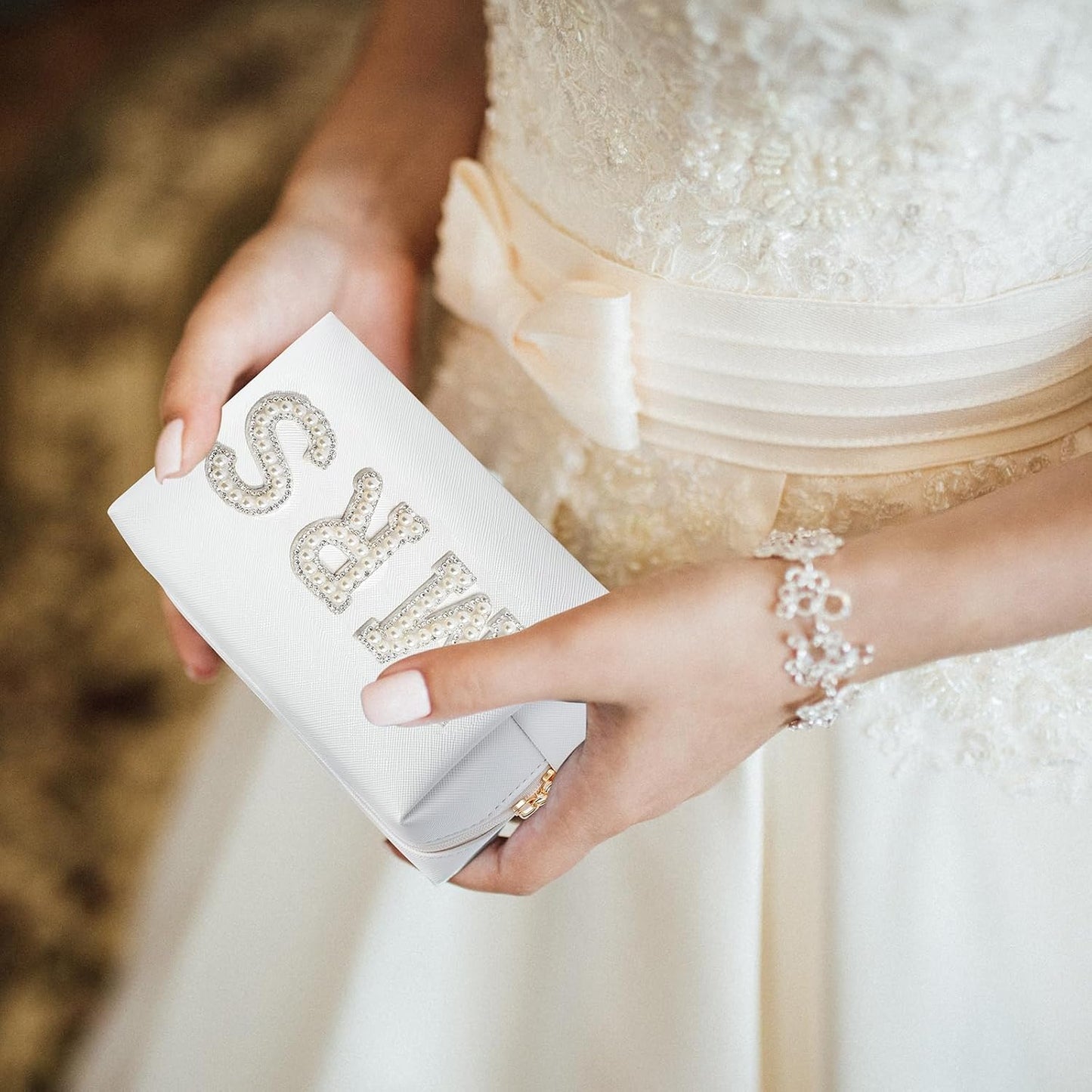 Bride To Be Gift Set - Makeup Bag, Slippers, Robe, Hair Clip - Wedding Gifts