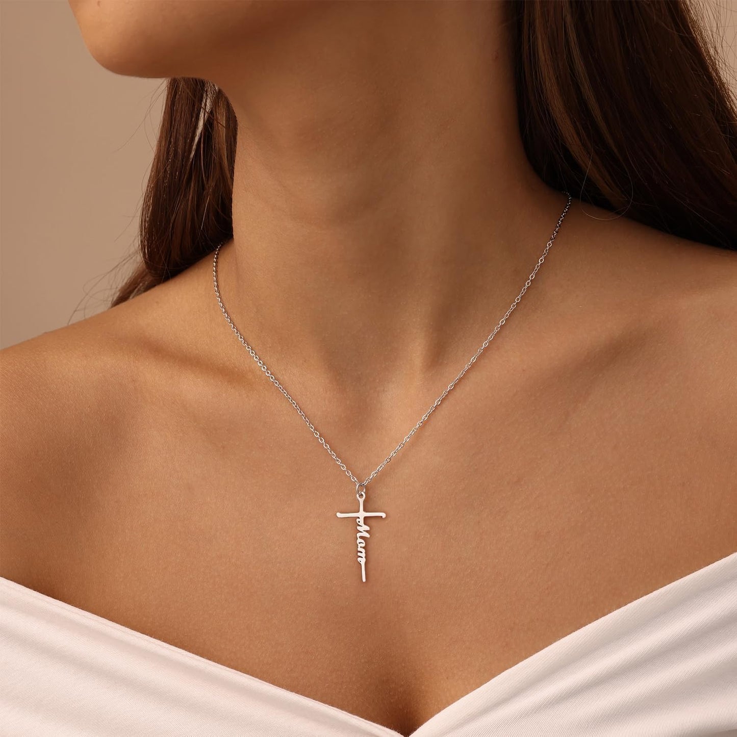 Lcherry Faith Cross Pendant Necklace for Women Religious Christian Jewelry Mother's Day Gifts for Women