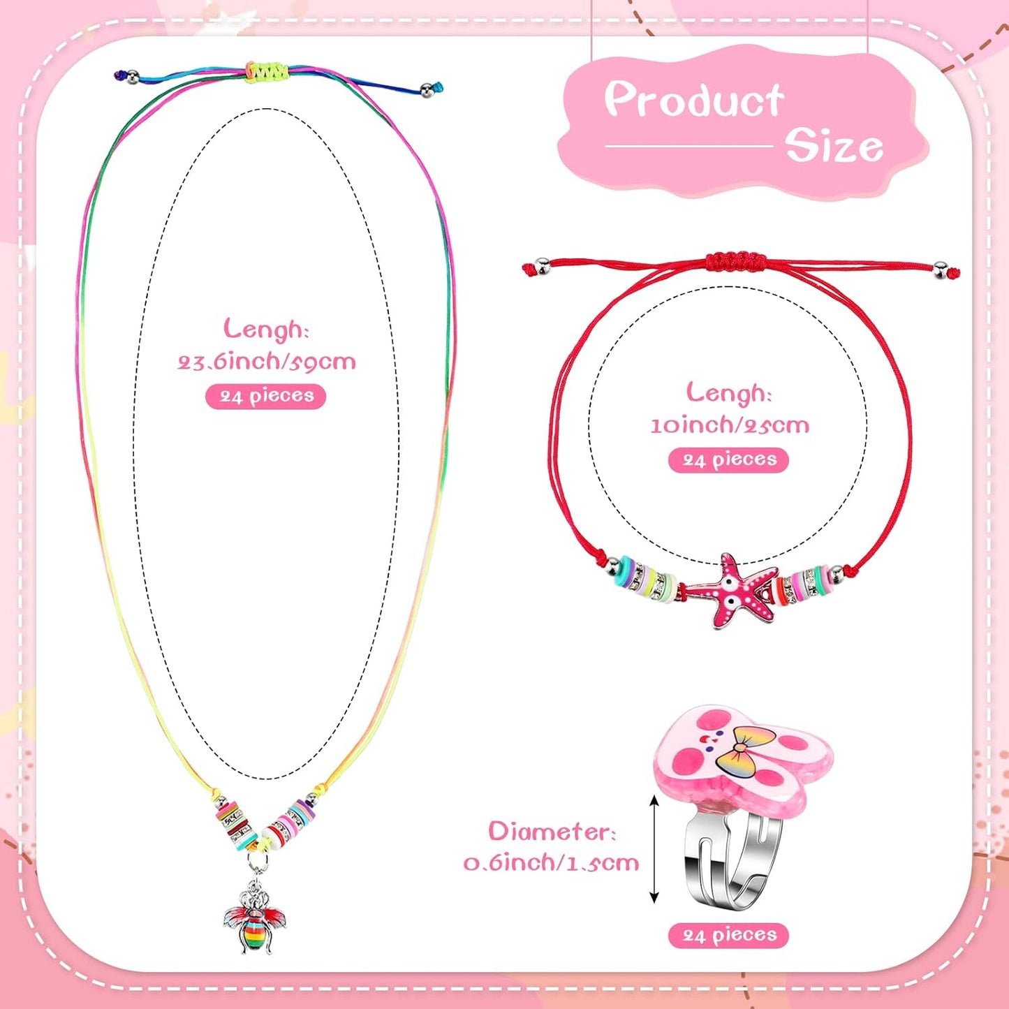 Sherr 72 Pcs Little Girls Jewelry Sets Dresses up Jewelry for Kids Toddler 4-6 6-8, Adjustable Unicorn Animal Dress up Bracelets Necklaces Rings for Birthday Gifts Party Favor