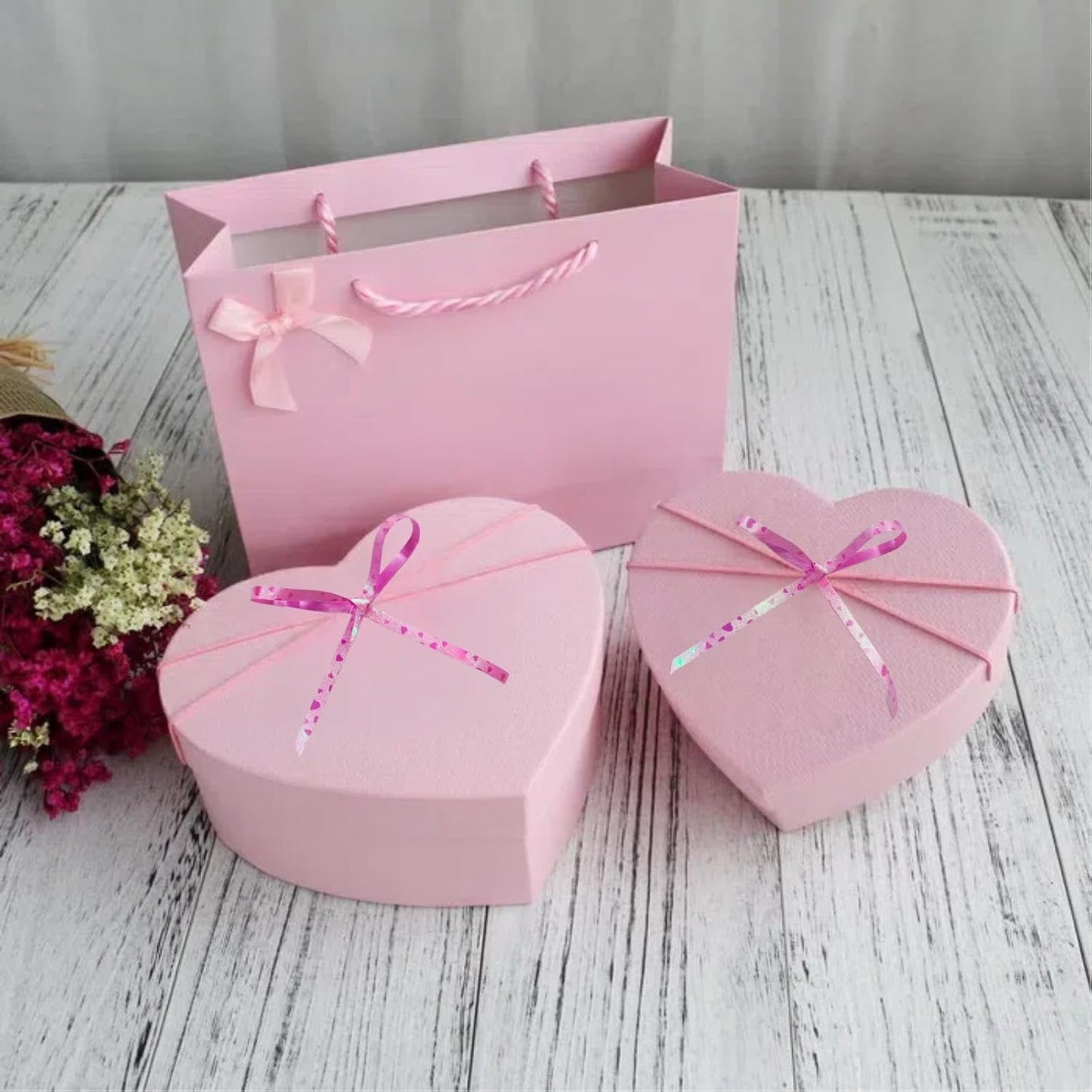 500 Yards Pink Curling Ribbon Balloon String Ribbon Florist Flowers Decorations, Heart Shiny Metallic Roll Bows Gift Wrapping Ribbons for Crafts Valentine's Day Birthday Gifts Wedding Decor Supplies