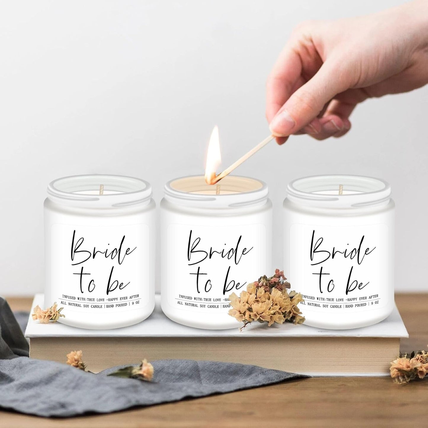 Bride to Be Gifts for Women,Unique Engagement Anniversary Wedding Candles Gift for Her,Bridal Shower Scented Candle for Bride(9oz)