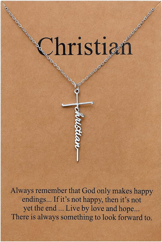 Lcherry Faith Cross Pendant Necklace for Women Religious Christian Jewelry Mother's Day Gifts for Women