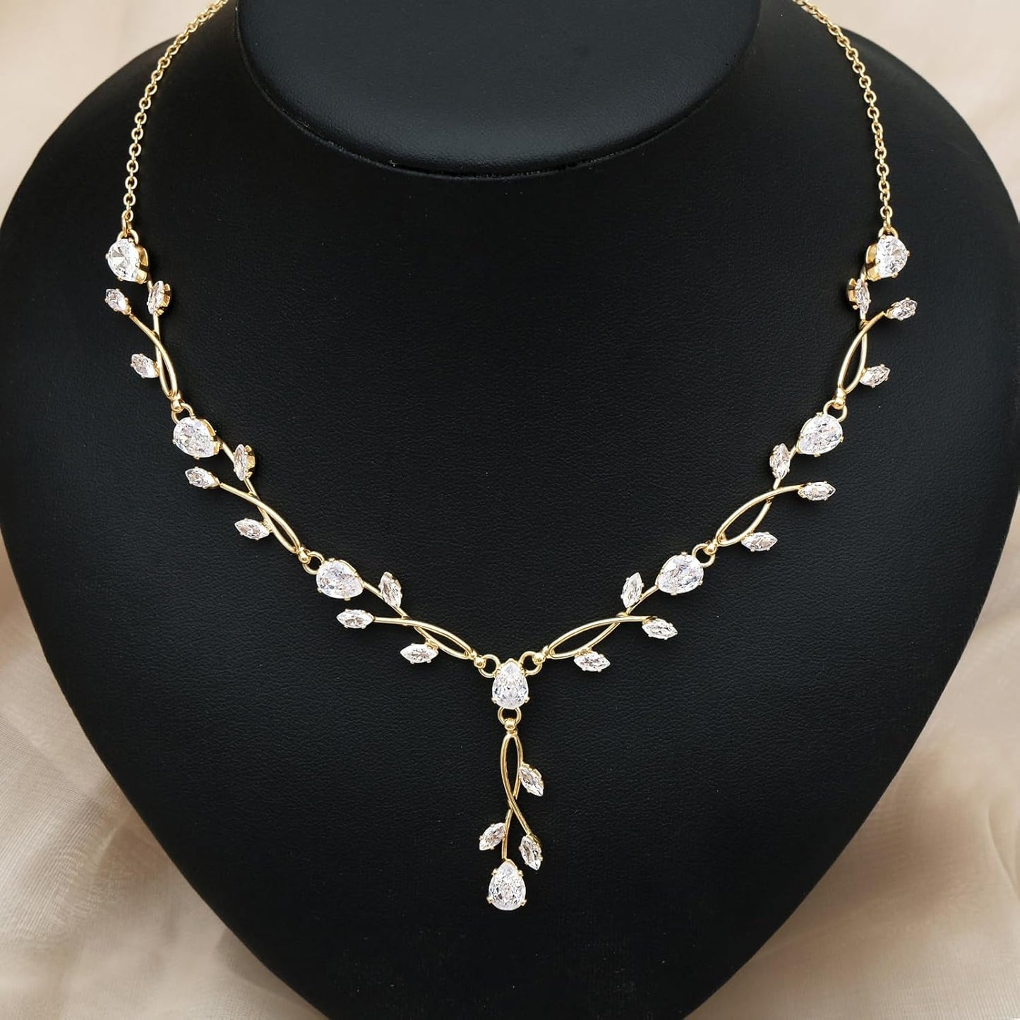 Elegant Bridal Jewelry Sets Clear Cubic Zirconia Wedding Necklace Earrings Bracelet Set for Birdes Bridesmaids CZ Prom Jewelry