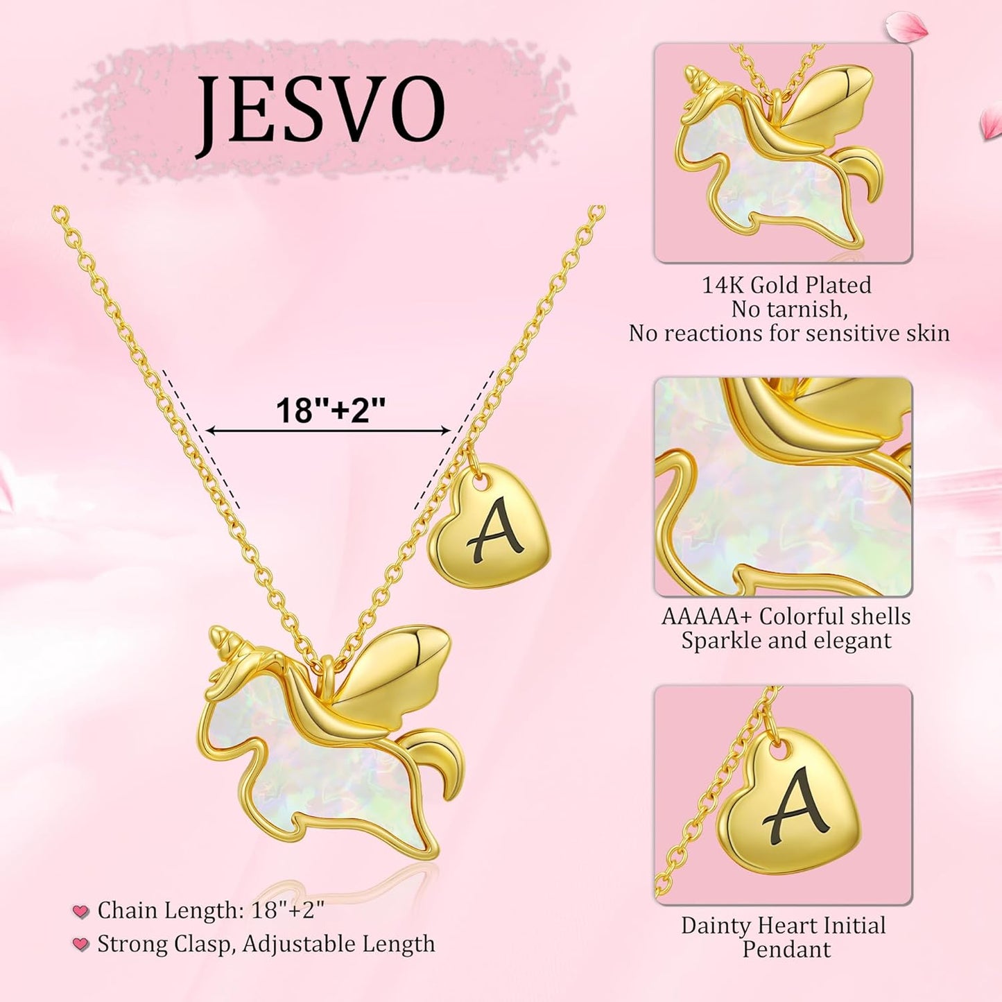 Unicorn Gifts for Girls - Unicorn Initial Pendant Necklace Jewelry, Christmas Birthday Gifts Ideas, Stocking Stuffers for Kids Teen Girls Daughter Age 5-15