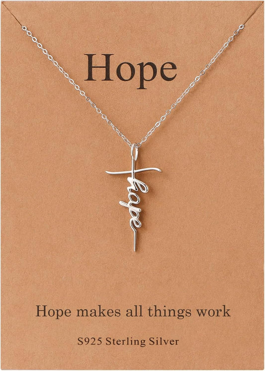 Lcherry Faith Cross Pendant Necklace for Women Religious Christian Jewelry Mother's Day Gifts for Women