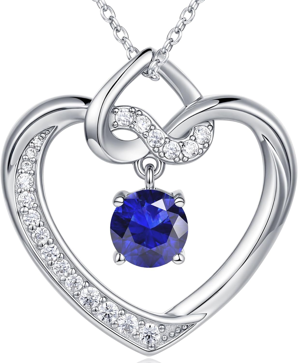 Heart Birthstone Necklaces Gifts for Women Wife, Jewelry for Women Wedding Anniversary Birthday Gifts for Wife Girlfriend Mom Christmas Valentines Gifts S925 Sterling Silver