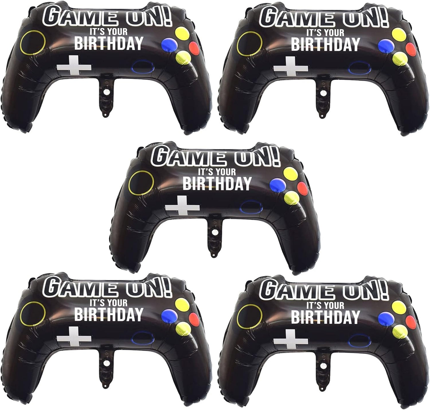 5 Pieces Video Game Party Balloons, Giant Video Game Controller Mylar Foil Balloons Game on Balloons for Kids Boys Gaming Theme Birthday Party Video Game Baby Shower Decorations Supplies