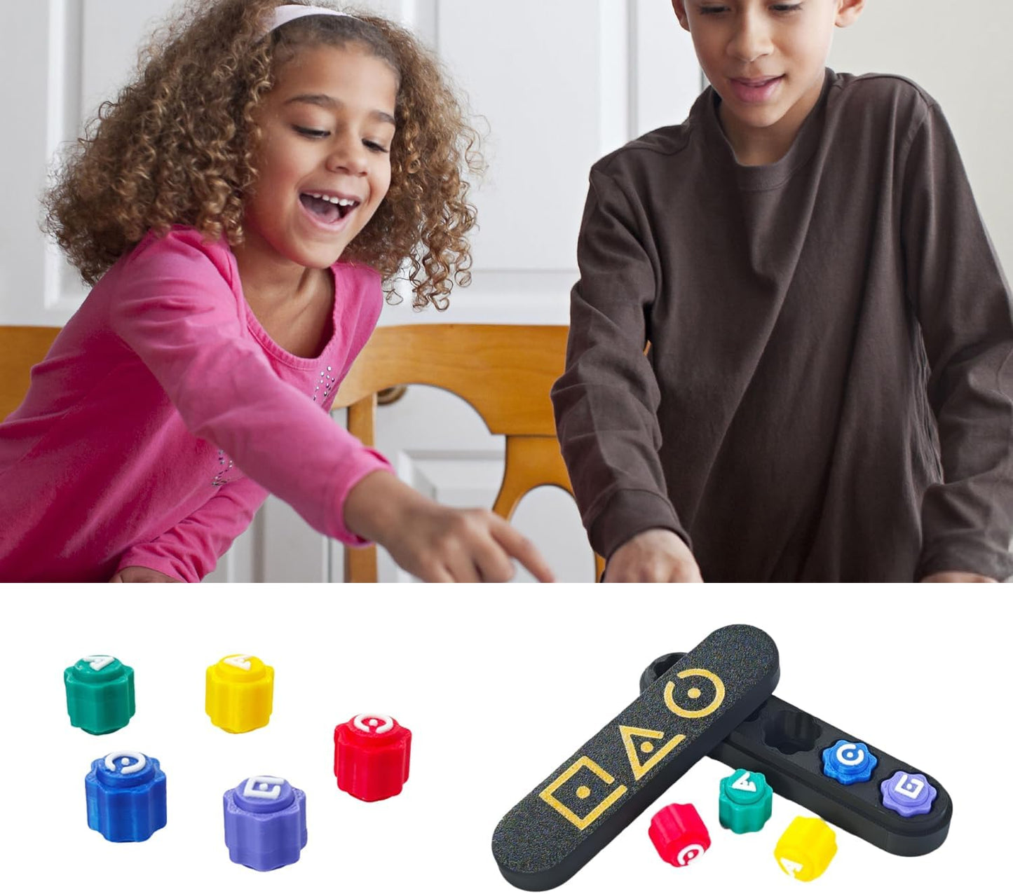 Gonggi Korean Game Stone Set,Traditional Korean Tossing Stone Game, Korean Gonggi Jack Stone Pebbles Set (BlackBase, 5Stone+1LongBase)