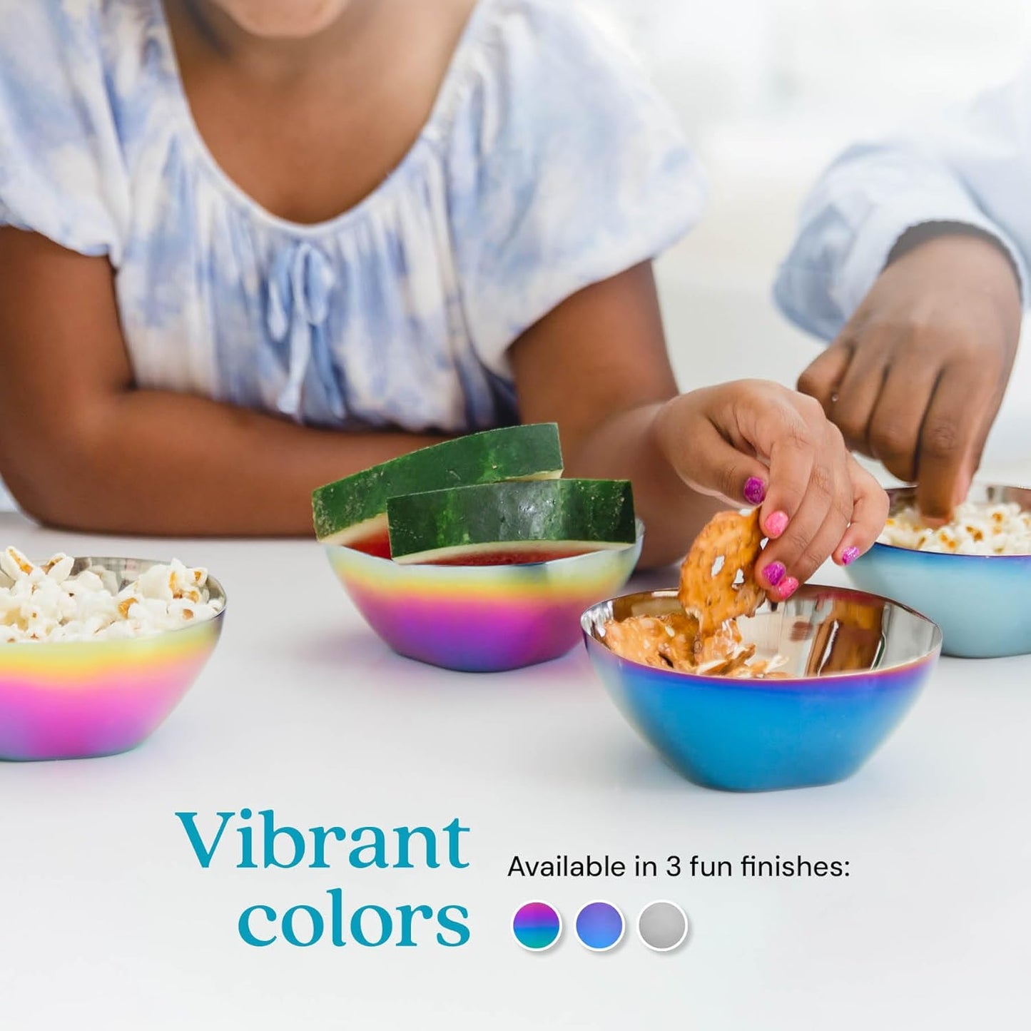 Ahimsa Stainless Steel Bowls for Kids | Non Toxic, Pediatrician Designed Toddler Bowls 12oz | Durable Metal Kids Bowl, Easy to Clean, Dishwasher Safe, Single Fun Rainbow
